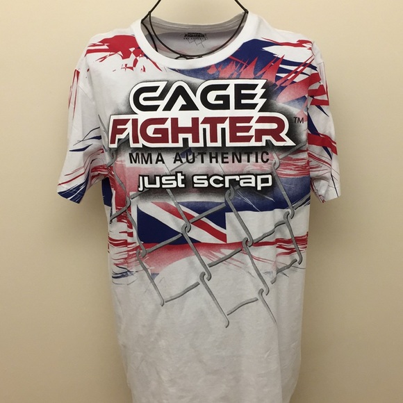 Cage Fight Mens XL White Red T-Shirt Short Sleeve - Picture 4 of 4